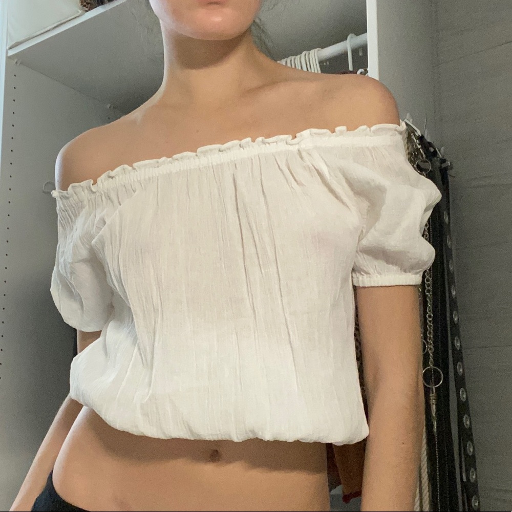 White Michael kors off the shoulder top